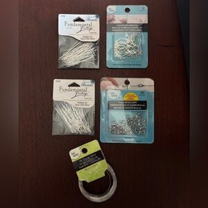 Lot of Jewelry making supplies — nickel-free silver headpins, wire, clasps NIB